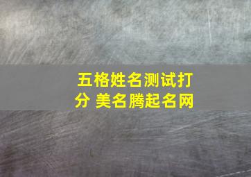 五格姓名测试打分 美名腾起名网